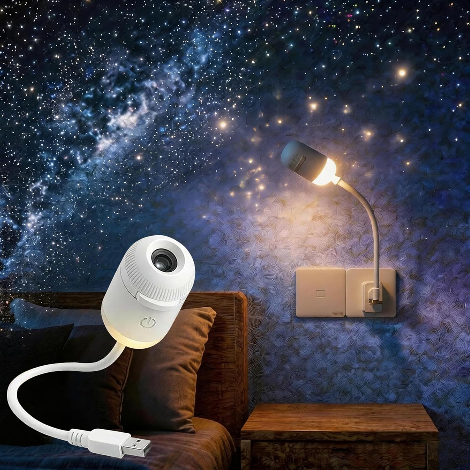 Mini Projector Portable - 2-in-1 Galaxy Projector Night Light,USB Portable