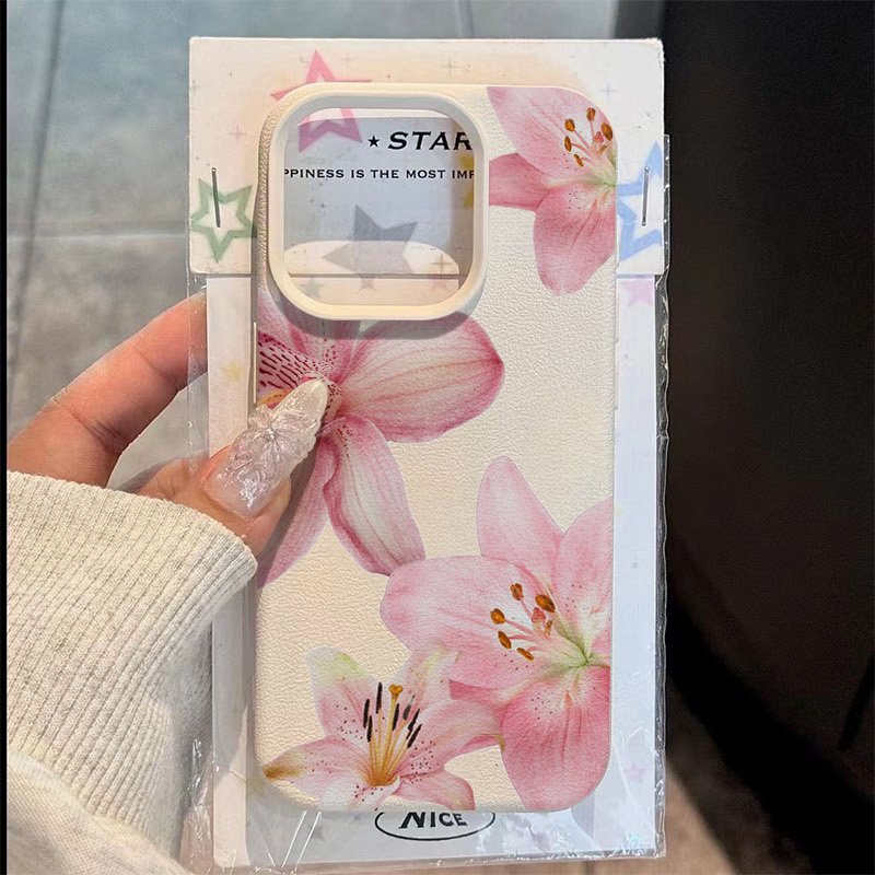Samsung Galaxy A55 - Pink Lily Lychee Texture Phone Case