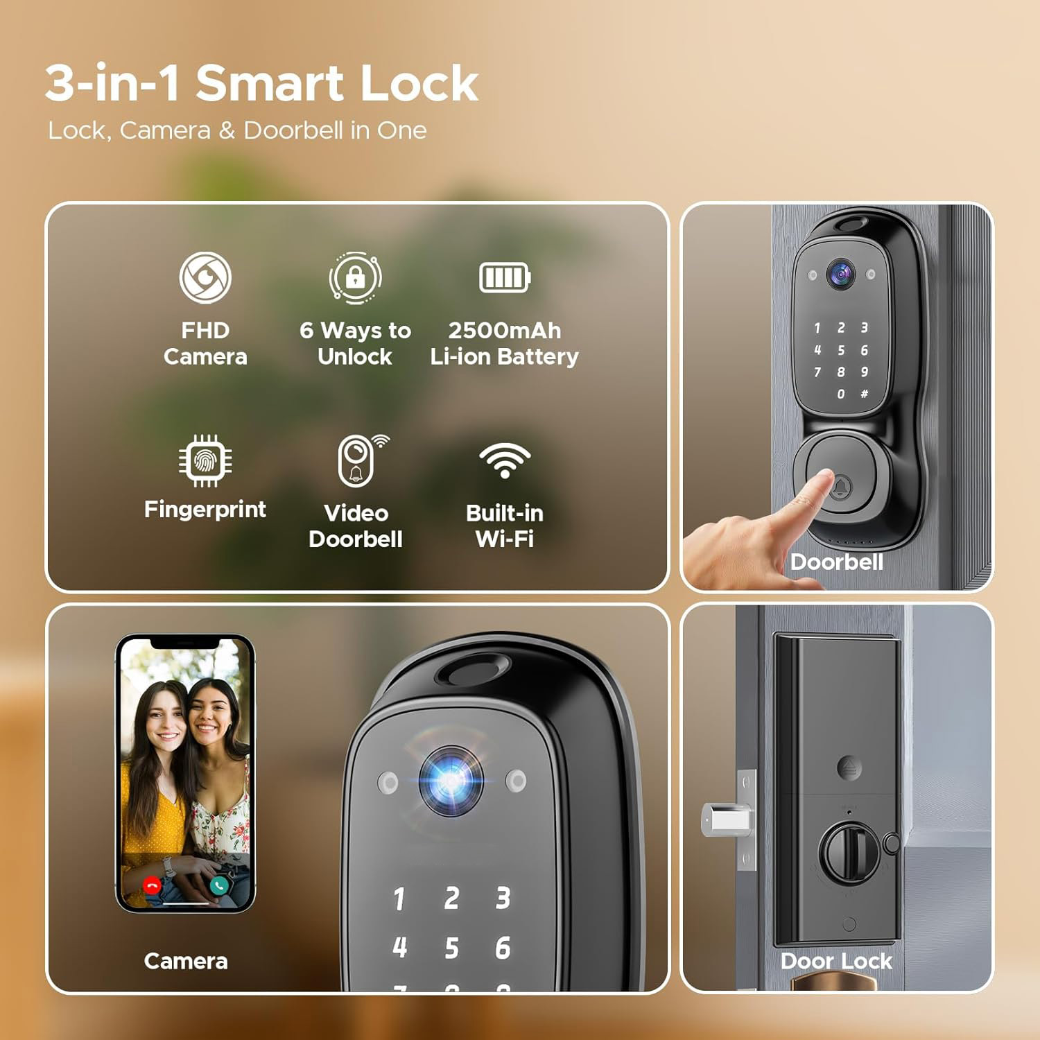 Tuya Wifi Smart Door Lock ‎Cam - đánh giá và giá Electronics & Tech Gadgets