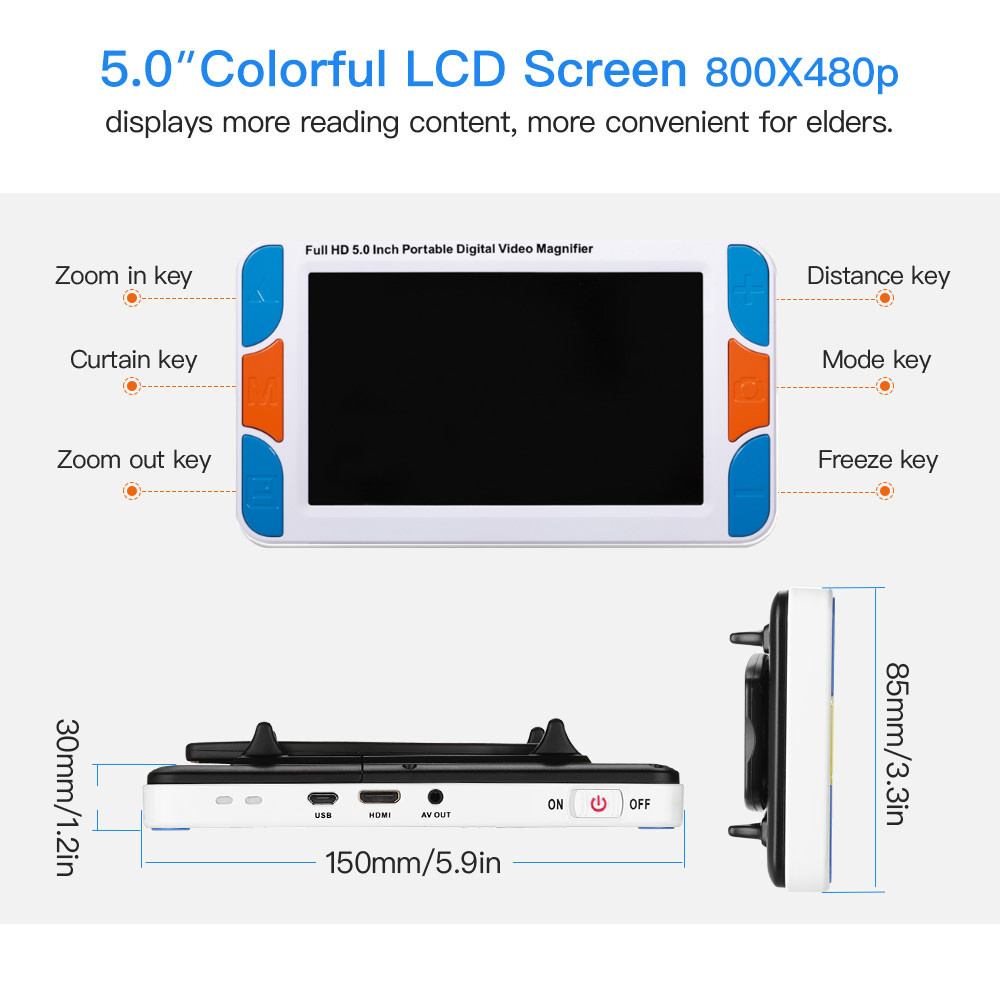Eyoyo 5.0' Inch LCD 3-48X Port - đánh giá và giá Digital Magnifier Reading