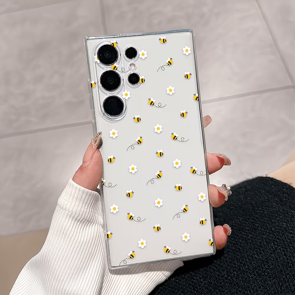 Transparent TPU Cute Bee Daisy - đánh giá và giá Samsung Galaxy A55