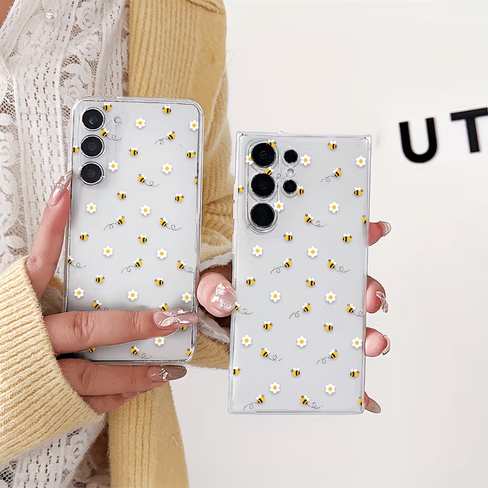 Transparent TPU Cute Bee Daisy - đánh giá và giá Samsung Galaxy A55