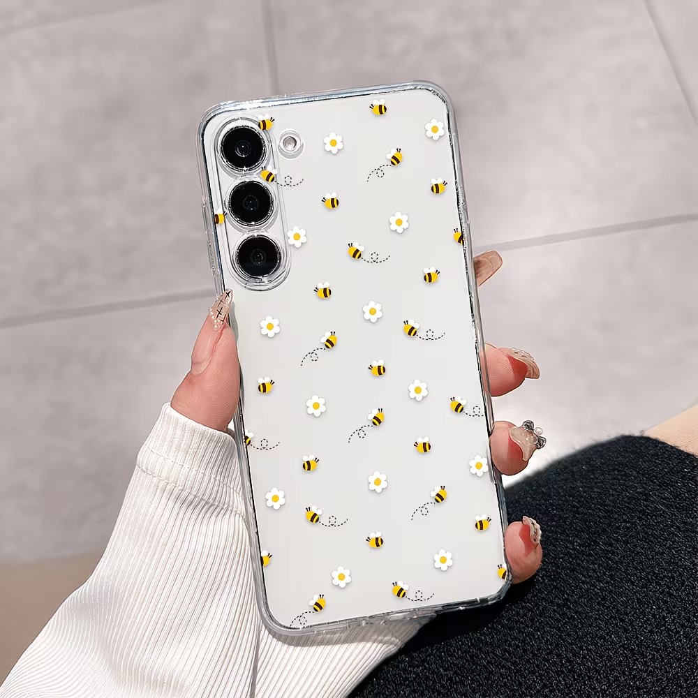 Transparent TPU Cute Bee Daisy - đánh giá và giá Samsung Galaxy A55
