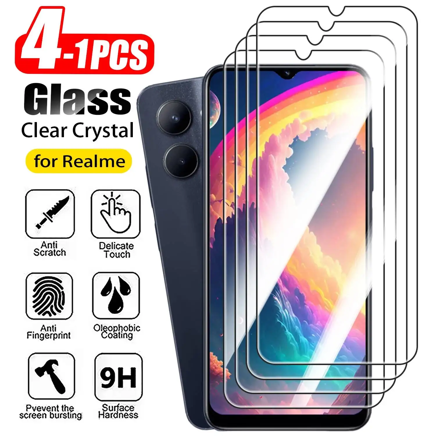1-4Pcs Tempered For Realme C75 - đánh giá và giá Realme C67
