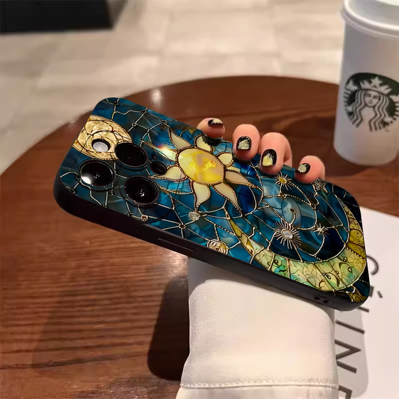 Aesthetic Sun Moon Print Phone - đánh giá và giá Samsung Galaxy A55