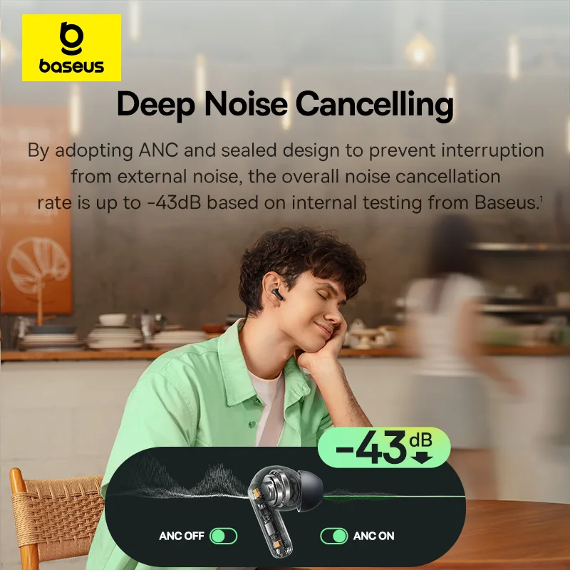 Baseus Bass EP10/BP1 NC -43dB  - đánh giá và giá Earbuds Anc Wireless