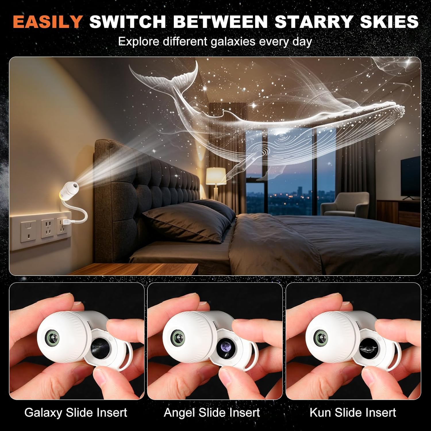 2-in-1 Galaxy Projector Night  - đánh giá và giá Mini Projector Portable